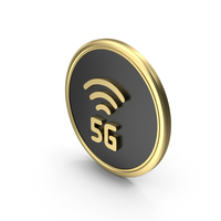 Gold & Black 5G Network Signal Symbol PNG & PSD Images