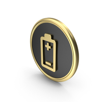 Gold & Black Battery Terminal Symbol PNG & PSD Images