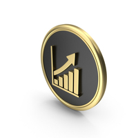Gold & Black Round Business Growth Symbol PNG & PSD Images