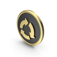 Recycling Three Arrows Rotating Shape Coin PNG & PSD Images
