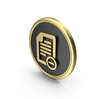 Gold & Black Round Delete Document Symbol PNG & PSD Images