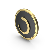 Gold & Black Anti-Clockwise Rotate Arrow Symbol PNG & PSD Images
