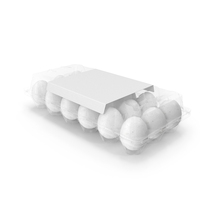 White Blank Plastic Carton of 18 Eggs PNG & PSD Images