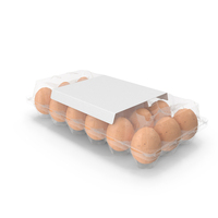 Plastic Carton of Eggs 18 Brown Blank PNG & PSD Images