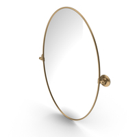 Luecinda Oval Metal Framed Wall Mounted Bathroom Vanity Mirror PNG & PSD Images