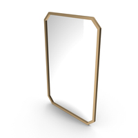Medium Octagonal Gold Beveled Glass Classic Accent Mirror PNG & PSD Images