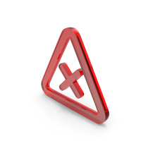 Red Glass Triangular Wrong Sign PNG & PSD Images