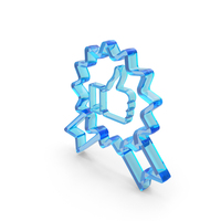 Blue Glass Thumbs Up Badge Symbol PNG & PSD Images