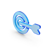 Blue Glass Bullseye Arrow Symbol PNG & PSD Images