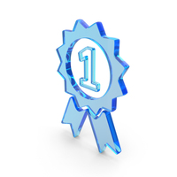 Blue Glass First Badge Symbol PNG & PSD Images