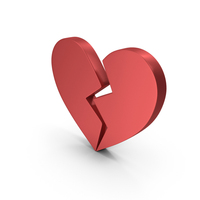Broken Heart Pieces Center Metallic PNG & PSD Images