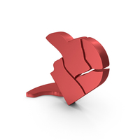 Red Broken Heart Multi Piece Fall Metallic Symbol PNG & PSD Images