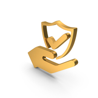 Gold Support Accept Metallic Symbol PNG & PSD Images