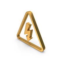 Gold Triangular Power Metallic Symbol PNG & PSD Images