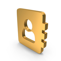 Gold User Contacts Metallic Symbol PNG & PSD Images