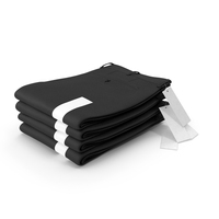 Folded Pants 4 Pile Black PNG & PSD Images