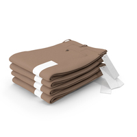 Pile of Four Dark Khaki Folded Pants PNG & PSD Images