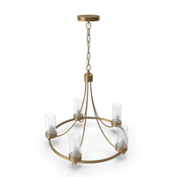 Devoe 5 Light Wagon Wheel Chandelier PNG & PSD Images