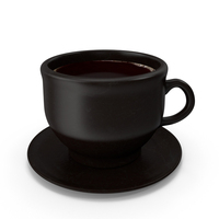 Coffee Cup and Plate Black PNG & PSD Images