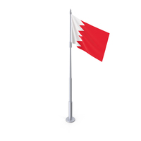 Bahrain Flag On A Pole PNG & PSD Images