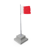 Bahrain Flag On A Pole PNG & PSD Images