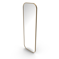 Mirror In A Thin Metal Gold Frame PNG & PSD Images