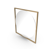 Square Mirror In A Gold Metal Frame Quadrum PNG & PSD Images