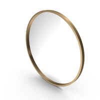 Round Mirror In A Gold Metal Frame PNG & PSD Images