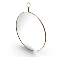 Round Mirror With A Ring In A Metal Frame Bronze PNG & PSD Images