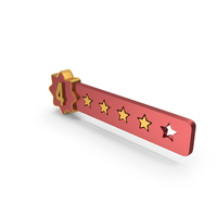 Red & Gold Four Stars Rating Symbol PNG & PSD Images