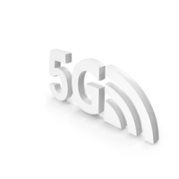 5G Network Signal Logo White PNG & PSD Images