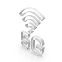 White 5G Signal Symbol PNG & PSD Images