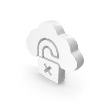 White Cloud Data Unsecure Web Icon PNG & PSD Images