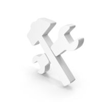 Settings Crossed Weapon Wrench White PNG & PSD Images