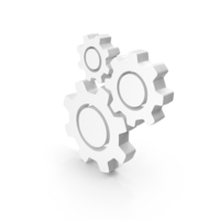 Three Gear Setting White PNG & PSD Images