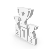 Win Price 1st 2nd 3rd Trophy White PNG & PSD Images