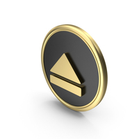 Gold & Black Round Eject Symbol PNG & PSD Images