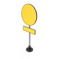 Yellow Round Blank Road Sign With Rectangular Bottom PNG & PSD Images