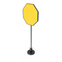 Yellow Octagonal Blank Road Sign PNG & PSD Images