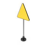 Yellow Triangular Blank Road Sign PNG & PSD Images