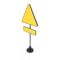 Blank Road Sign Board Triangle Top Rectangle Bottom PNG & PSD Images