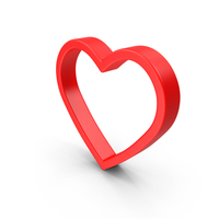 Red Heart Outline Symbol PNG & PSD Images