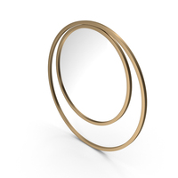 Brushed Brass Framed Mirror PNG & PSD Images