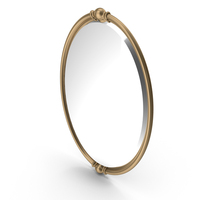 Oval Glass Wall Decor Mirror With Oil Rubbed Bronze Frame And Beveled Edge PNG & PSD Images