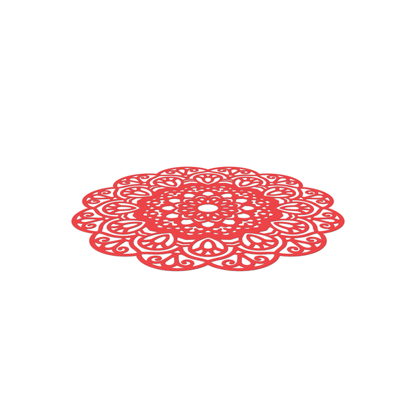 Red Decorative Round Lace Paper Doily PNG & PSD Images