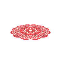 Red Decorative Round Lace Paper Doily PNG & PSD Images