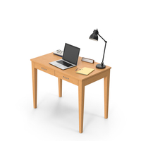 Wooden Desk Set PNG & PSD Images
