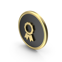 Gold & Black Round Badge Symbol PNG & PSD Images