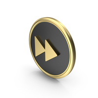 Gold & Black Round Fast Forward Symbol PNG & PSD Images