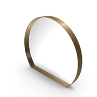 Geometric Mirror Of Irregular Shape In A Brass Frame PNG & PSD Images